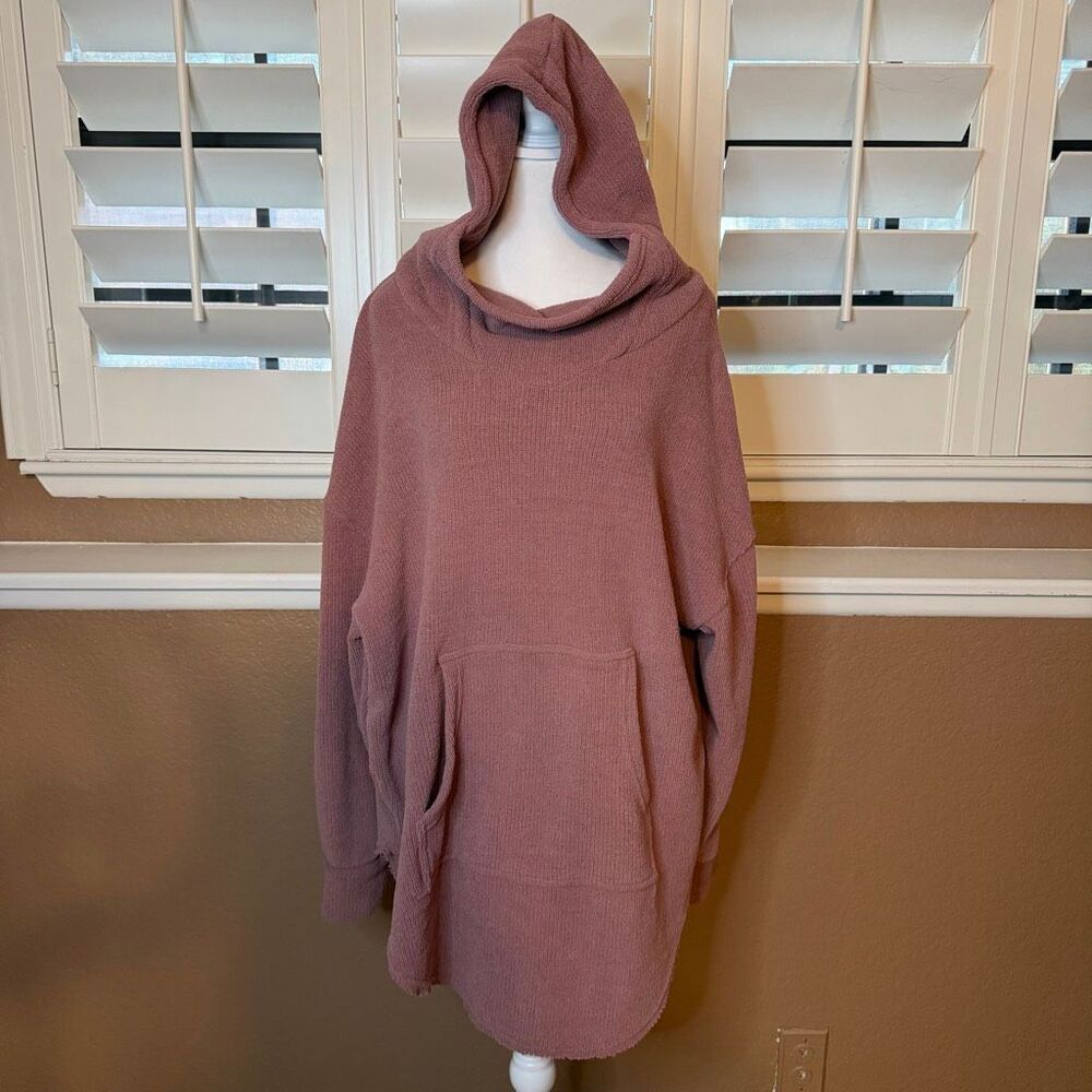 Free People FP Beach Carina Pink Oversized Hoodie Festival Boho Slouchy Sz S